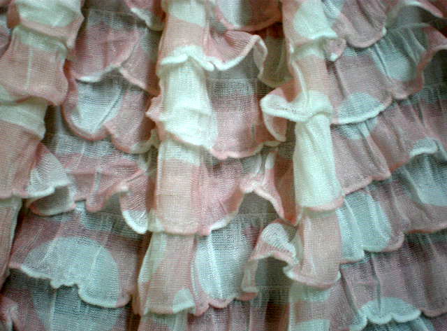 4.Baby Pink-White Polka Dot Ruffles